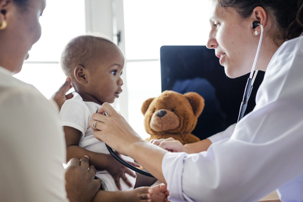 Baby visiting the doctor for a checkup baby visiting doctor for checkup